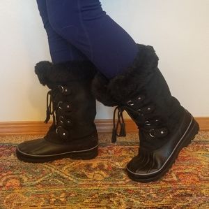 Khombu North Star Winter Boots, Black - Women's size 8